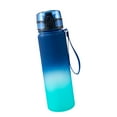 thumbnail image 3 of Botella de agua deportiva para hombre, 600 ml, 21 oz, resistente a altas temperaturas, portátil, para fitness, para estudiantes de verano, color azul y verde., 3 of 12