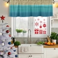 thumbnail image 5 of 2 Pack Valances for Window, Teal Blue Ombre Short Curtains for Kitchen Bedroom Living Room, Modern Abstract Gradient Art Rod Pocket Small Window Treatment Valance Drapes 42 x 18 Inch, 5 of 8
