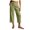 Green-1, variant on Summer Capri Linen Pants Women High Waisted Wide Leg Cropped Cotton Pants Loose Casual Trousers with Pockets