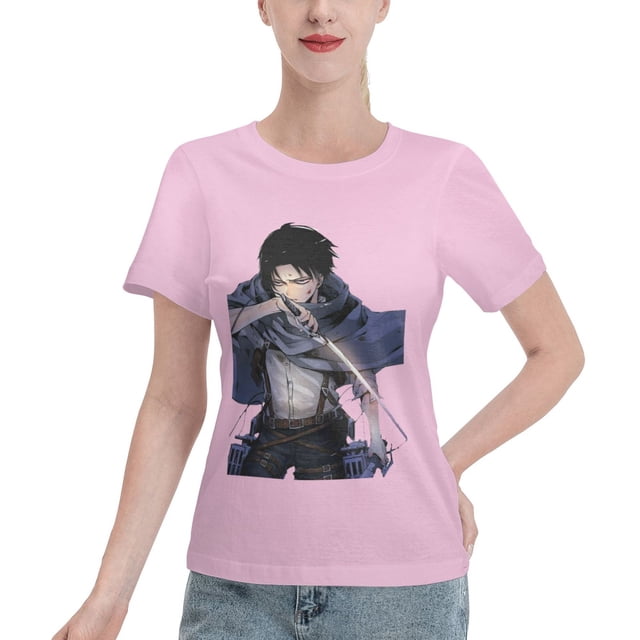 Women's Basic Short Sleeve T-Shirt Attacking Giant Levi Ackerman