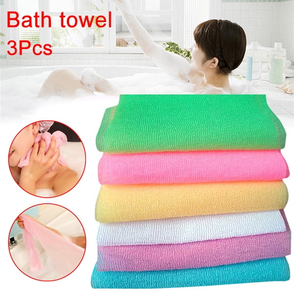 Exfoliate Puff Bath Towel Mesh Bath Shower Scrubbing Towel Nylon Wash Cloth 