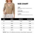 thumbnail image 3 of Uvplove Women's Cropped V-Neck Knit Cardigan Button Lightweight Soft Hollowed-Out Textured Shrug,Brown,XL, 3 of 8