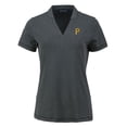thumbnail image 2 of Women's Cutter & Buck Heather Black Pittsburgh Pirates Forge Stretch Blade DryTec V-Neck Polo, 2 of 3
