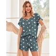 thumbnail image 5 of Ekouaer Womens Lounge Sets Comfy 2 Piece Sleepwear V Neck Cute Pajamas Shorts Set for Summer Pjs, 5 of 5