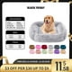 thumbnail image 2 of Cama calmante para perros y gatos, cojín de felpa suave y esponjoso para cachorros pequeños, medianos y grandes, para invierno, 2 of 4