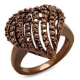 thumbnail image 1 of Femmes IP Bague en Laiton avec AAA Grade CZ en Café Léger - Taille 6, 1 of 1