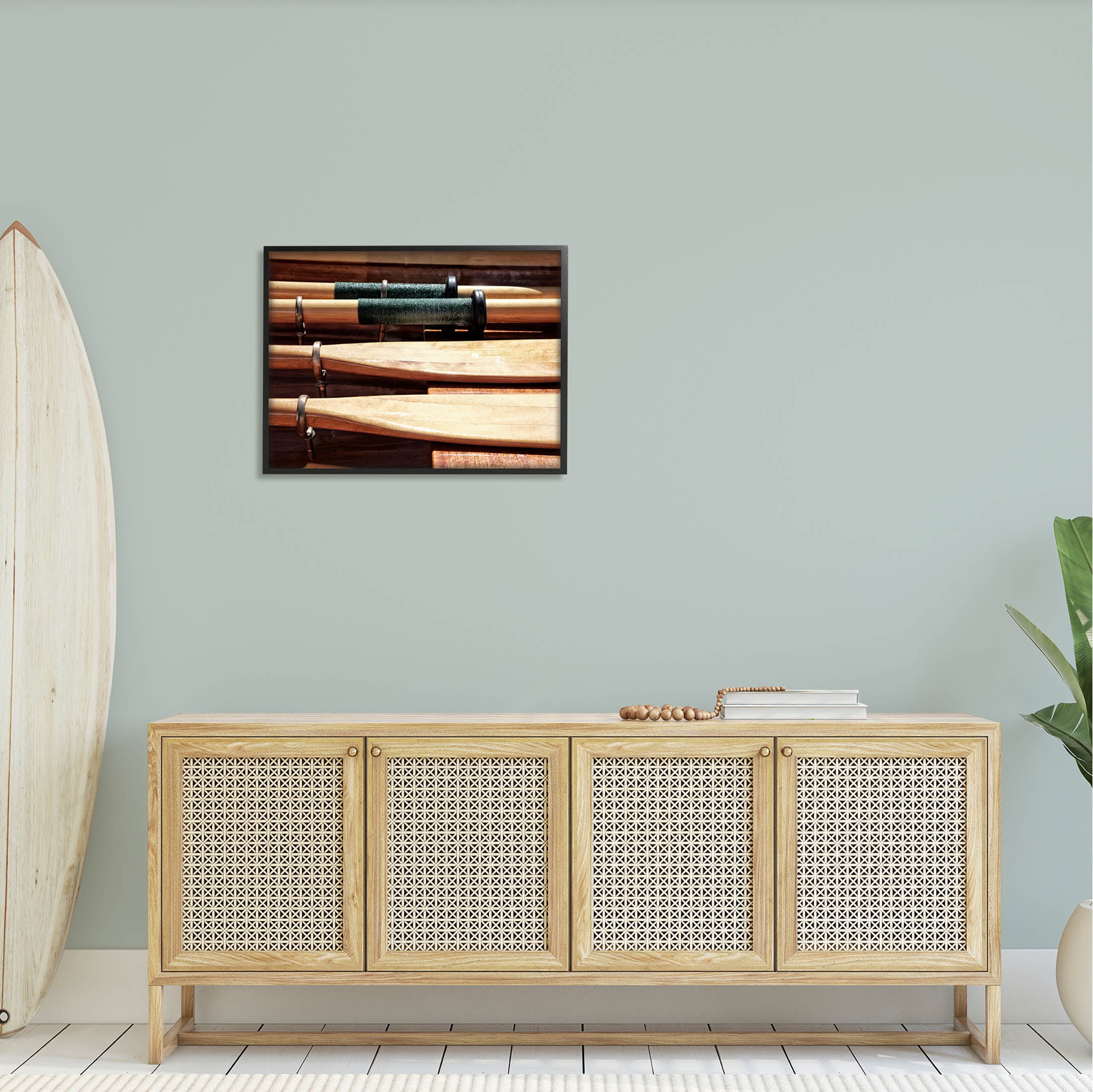 Stupell Industries Rowing Oars Photograph Photograph Black Framed Art Print Wall Art, Design by Savanah Plank