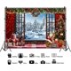 thumbnail image 3 of Fondo de vinilo de 2,1 x 1,5 m para Navidad, invierno, ventana, cortinas rojas, bosque nevado, fondo fotográfico navideño, 3 of 5