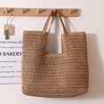 thumbnail image 2 of Bolsos de playa informales para mujer, bolsos y carteras de diseño de lujo, novedad de 2023, bolso de hombro grande con decoración hueca de papiro, 2 of 5