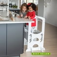 thumbnail image 6 of Little Partners Learning Tower Adjustable Height Kitchen Step Stool, Toddler Tower, Encourages Learning, Independence, and Engagement, Safety Climbing Tower for Kitchen Counter - Soft White, 6 of 8