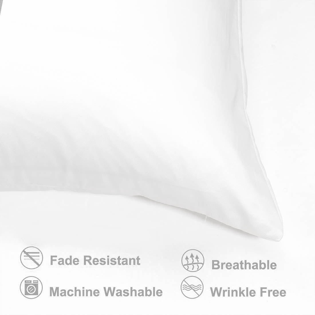 Unique Bargains 2 Pcs Zippered Silky Satin Pillowcases with Bed Skirt Snow White