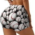 thumbnail image 2 of Sigee Cute Baseball Print Women's High Waist Workout Shorts - Squat Proof, Tummy Control, Yoga and Gym Activewear-Small, 2 of 9