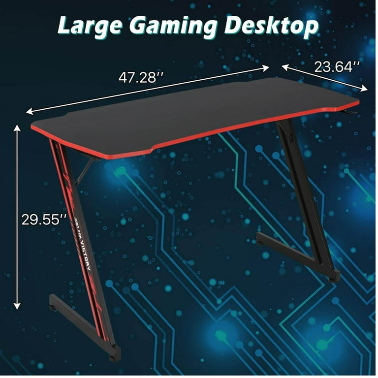 47/55 Inch LED Gaming Desk Computer Desk Gaming Table RGB Gamer  Workstations - Shopping.com