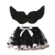 thumbnail image 4 of Vestido de tutú de Halloween para niñas, alas de plumas negras, falda de malla estampada de dos piezas para niños, cosplay de anime, 4 of 5