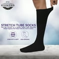 thumbnail image 5 of Diamond Star Tube Socks Men 6 Pairs Premium Cushion Cotton Over The Calf Athletic Knee High Socks For Men (Black - 6 Pairs 31 inches Big & Tall Over The Calf Socks fit size 13-16), 5 of 8