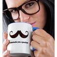 thumbnail image 2 of 3drose, I Mustache You a Question, 11oz Two-tone Blue Mug, 2 of 6