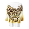 thumbnail image 5 of Levmjia Women's 3/4 Sleeve Graphic Tee England Lion 2026 Football Soccer Top Vintage Style Casual Crew Neck T Shirt Summer, 5 of 7
