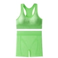 thumbnail image 2 of BLTIBY Shapewear Workout Sets for Women Two Piece Outfits Seamless Tummy Control High Waisted Biker Shorts Sports Bra Yoga Gym Activewear Green Free Size, 2 of 7