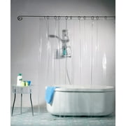 INTSUPERMAI Clear Solid Waterproof Repellant Bathroom Shower Curtain Liner with Hooks 72*72"