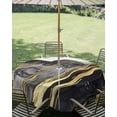 thumbnail image 3 of Outdoor Tablecloth with Umbrella Hole Zipper Marble Black Round Tablecloth 60" Waterproof Outside Table Cloth Modern Luxury Gold Nature Texture Patio Table Cover Tablecloths for Picnic Party, 3 of 8