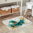thumbnail image 2 of SPXUBZ Non Slip Flannel Polyester Kitchen Floor Mat With Elegant Floral Design For Bedroom Bathroom Decoration 31.5x19.7 inch, 2 of 5