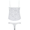 thumbnail image 6 of Curve Muse Women's Sexy Slim Fit Camisole Tank Top with Shorts Pajama Set pack of 2-BLACK,WHITE-S, 6 of 7