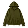 thumbnail image 7 of Horkkom Zip Up Hoodie Women Solid Color Long Sleeve Sweatshirts Casual Soft Hoodies with Pockets XL, 7 of 7