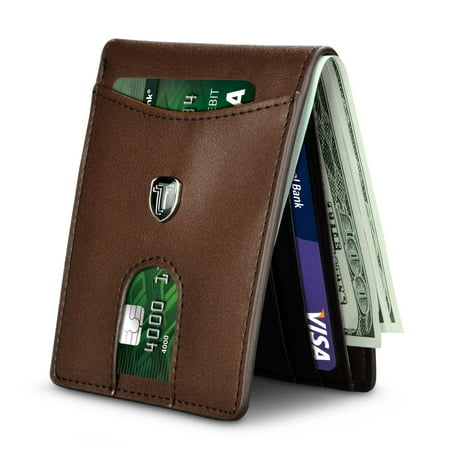 Njjex - Njjex RFID Blocking Slim Bifold Genuine Leather Minimalist Front Pocket Wallets for Men ...