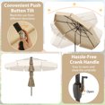 thumbnail image 4 of Gymax 10 FT Solar Patio Umbrella w/ 32 LED Lights 3-Tier Vented Top & Tilt Adjustment Beige, 4 of 7