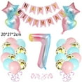 thumbnail image 2 of Arco de color degradado Globos de cumpleaños Decoraciones Globos rosas y azules Banner de feliz cumpleaños, 2 of 5