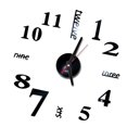 thumbnail image 4 of Reloj de pared 3D espejo extraíble autoadhesivo arte calcomanía etiqueta de la pared relojes decoración del hogar - negro kenally HA3329-01B, 4 of 6