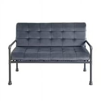 HomeRoots 515671 35 x 51 x 29 in. Gray Tufted Velvet & Gray Love Seat