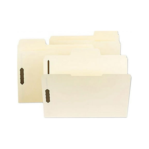 Smead 19535 SuperTab File Folders with Fastener, 1/3 Cut, 11 Point, Legal, Manila, 50/Box