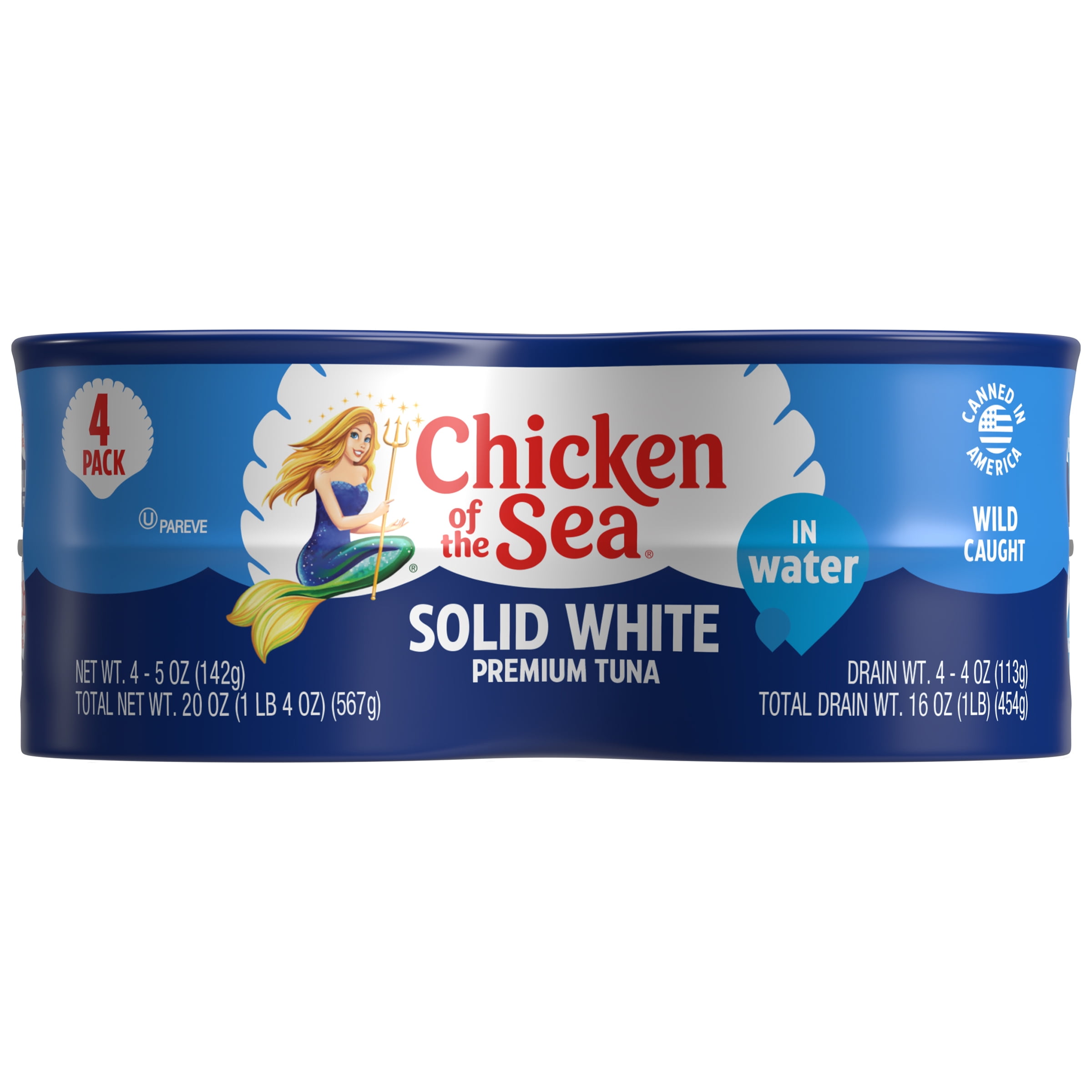 (3 pack) Chicken of the Sea Premium Solid White Tuna in Water 4 - 5 oz Cans