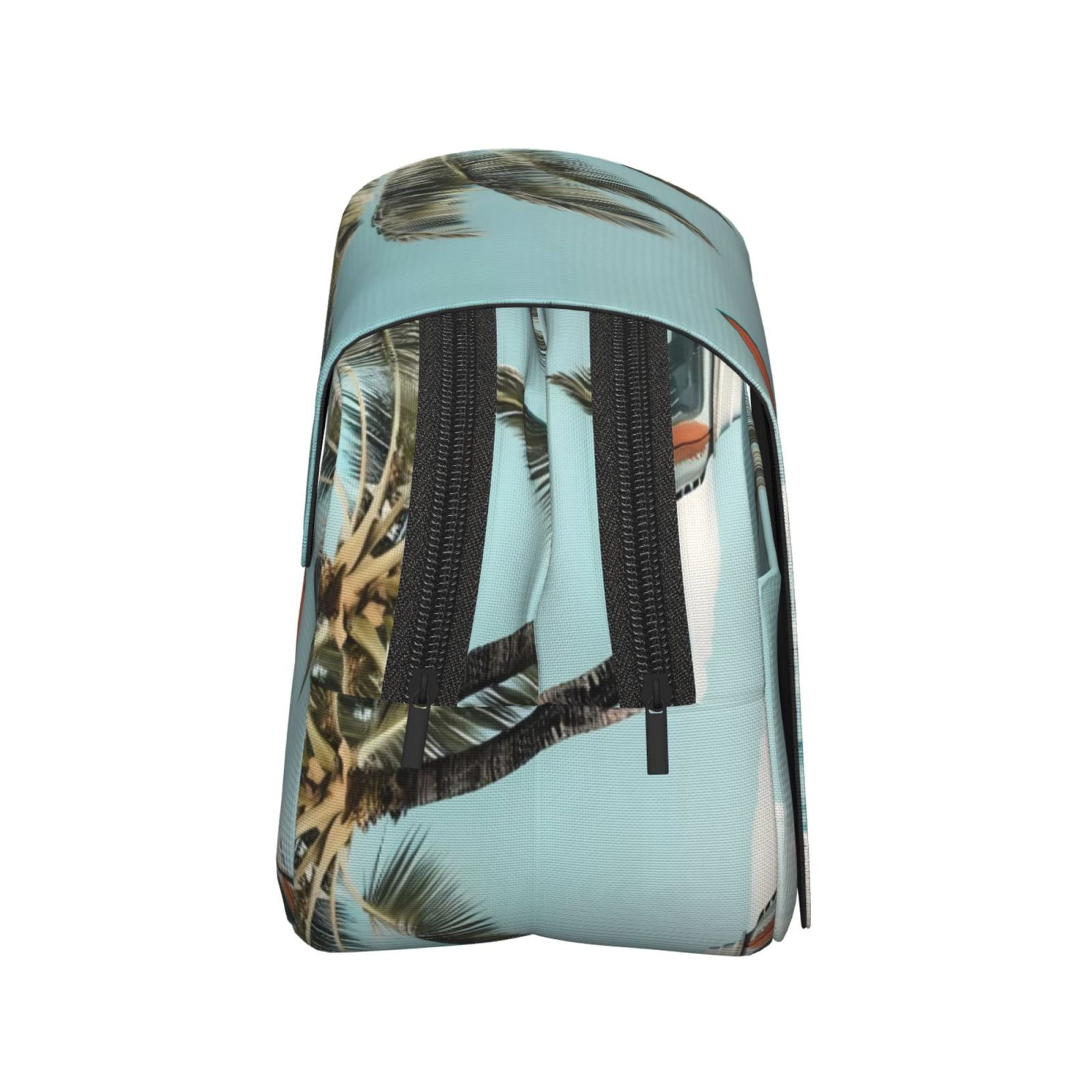 Rateoe Vintage Surf Van Beach Pattern Double Clamshell Pen Case, Storage Organizer with Two Zipper Compartments– Holds Up to 50 Pencils & Pens