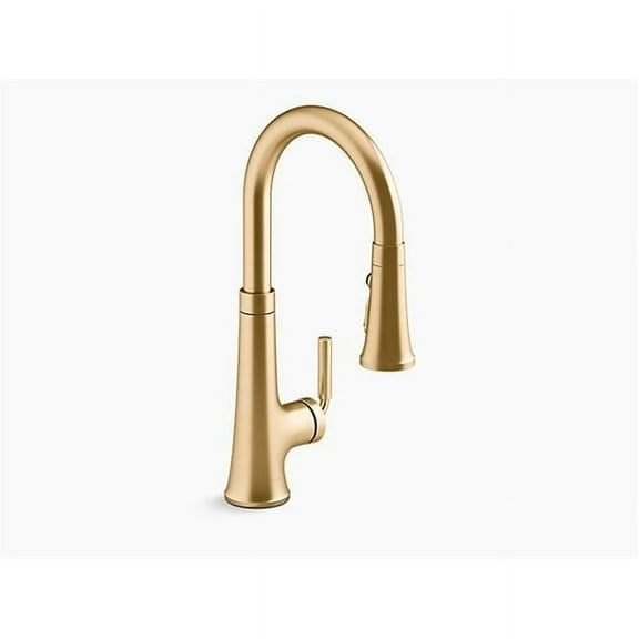 Open Box Kohler K-23764-2MB Tone 1.5 GPM Single Hole Pull Down Kitchen Faucet, Vibrant Brushed Moderne