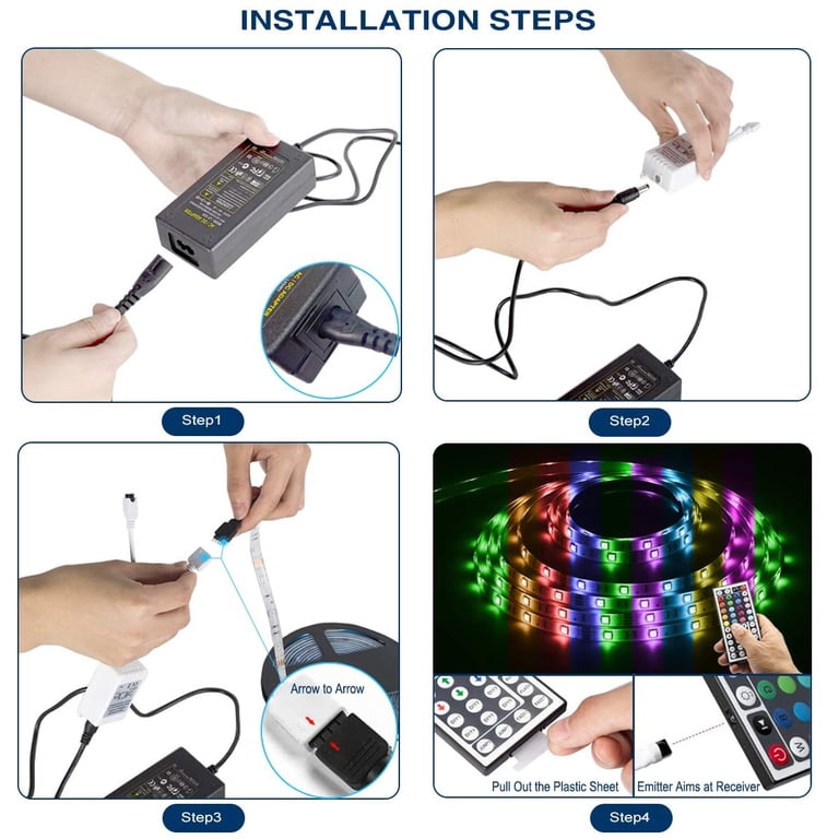 6.5ft 5V RGB 5050 LED Strip Light With Music Sync, Jamaica