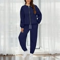 thumbnail image 2 of LEKODE Sweat Pants and Hoodie Set Women Matching Sweat Set Two Piece Tracksuit for Women Travel Outfits for Women Sports Jacket Sweatshirt with Pocket Hoodie Sets Summer Outfits for Women Navy S, 2 of 7