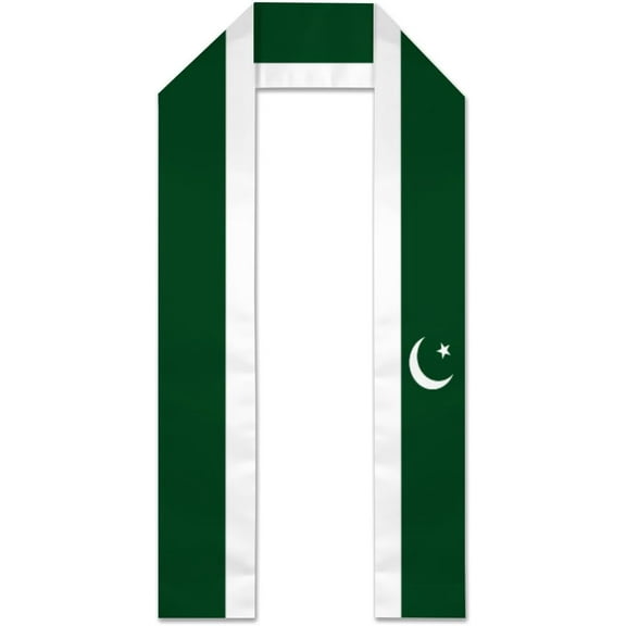 Pakistan Flag Graduation Stole Graduate Shawl Sash Scraf Gift For Abroad Student International Study (Square)