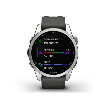 Garmin fenix 7S 42mm Multisport GPS Smartwatch, Silver with Graphite Band