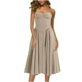 thumbnail image 1 of Gspmoly Robes d'Été pour Femmes 2025, Mode Féminine Couleur Unie Style Boho Bretelles Réglables Robe à Bretelles Col Rond Robes Formelles d'Été Soldes, 1 of 5
