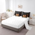 thumbnail image 3 of YST Happy Fall Pumpkin Comforter Set Bed in a Bag, Sunflower Decor Scarecrow Theme, Polyester, Full Size (7 Count), 3 of 5