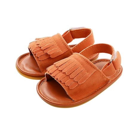 

zuwimk Toddler Girl Sandals Baby Girls Summer Sandals Toddler First Walker Crib Dress Shoes Brown