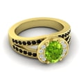 thumbnail image 3 of 2.35 Carat Oval Cut Peridot & Black Onyx Gemstone Unique Wedding Ring for Women Solid 14K Yellow Gold Size 11.5 by Diamond-Capitals, 3 of 8