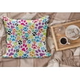 thumbnail image 2 of Dog Fluffy Throw Pillow Cushion Cover, Colorful Little Paws Steps Art Cartoon Unusual Traces Design, Decorative Square Accent Pillow Case, 36" x 36", Purple Blue Green, by Ambesonne, 2 of 5