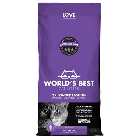 World's Best Cat Litter Multiple Cat Clumping, Lavender Scented, (All The Best Cast)