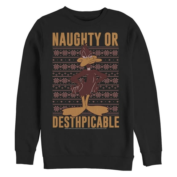 Men's Looney Tunes Daffy Duck Naughty or Desthpicable Sweatshirt