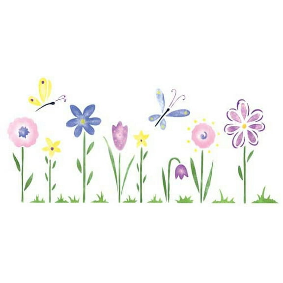 Small Whimsical Flowers Wall Stencil SKU #3514 by Designer Stencils