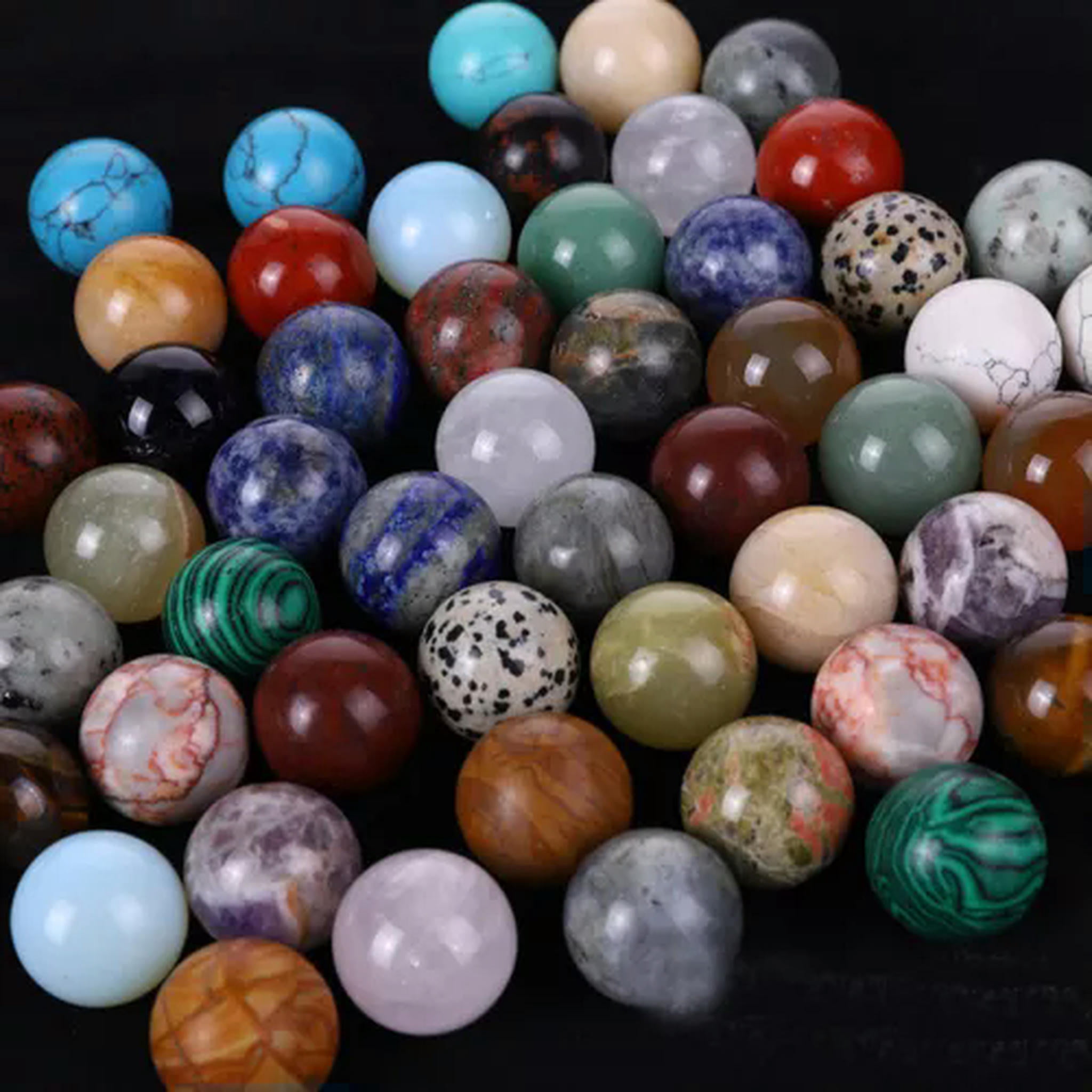 EOEMY Wholesale Mixed Natural Quartz Crystal Sphere Reiki Healing Energy Beads-10mm-50Pcs