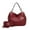 Red, variant on MKF Collection Fabienne Vegan Leather Women's Hobo Bag & Wristlet Wallet, Functional Shoulder Purse Handbag 2 pcs by Mia K - Red